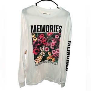 PacSun “Memories” Long Sleeve T with Floral Graphic